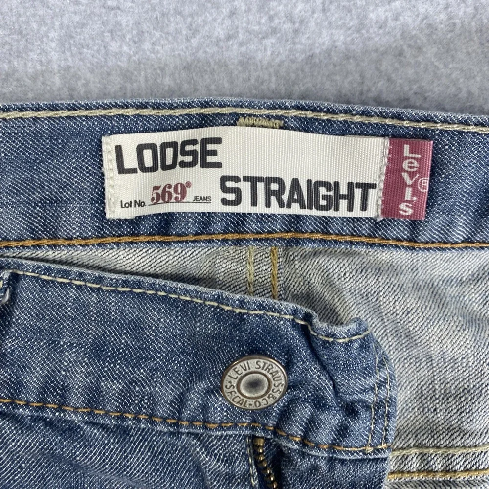 Vintage Levi's 569 Loose Straight Jeans Mens 34x30 (36x30 Actual) Blue Denim